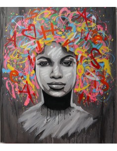 Quadro volto donna Pop cm 120x100 testata letto pop art...