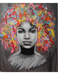 Quadro volto donna Pop cm 120x100 testata letto pop art... 2