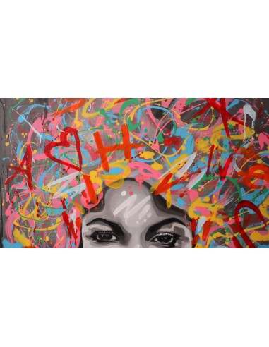 Quadro volto donna Pop cm 120x100 testata...