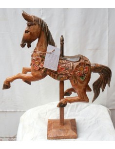 Cavallino beige marrone tipo giostra in legno cavallo...