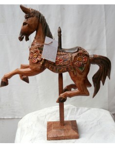 Cavallino beige marrone tipo giostra in legno cavallo... 2