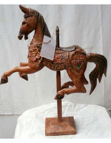 Cavallino beige marrone tipo giostra in legno...
