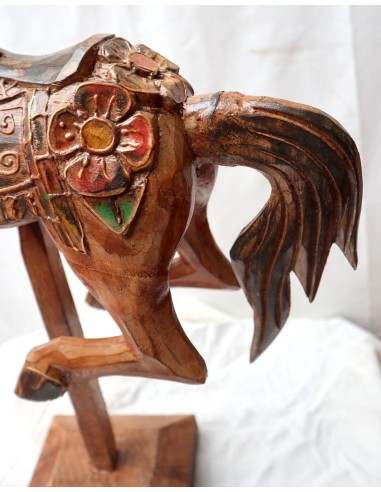 Cavallino beige marrone tipo giostra in legno...