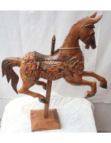 Cavallino beige marrone tipo giostra in legno...