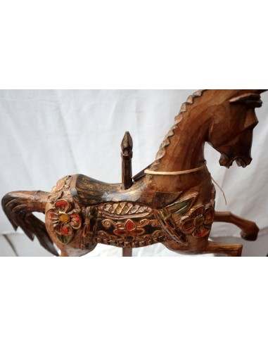 Cavallino beige marrone tipo giostra in legno...