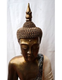 Buddha Thai in resina colorata veste bianca dipinta a... 2