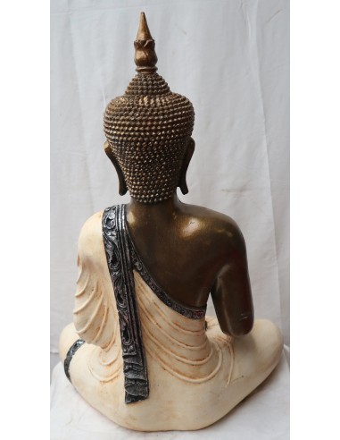 Buddha Thai in resina colorata veste bianca...