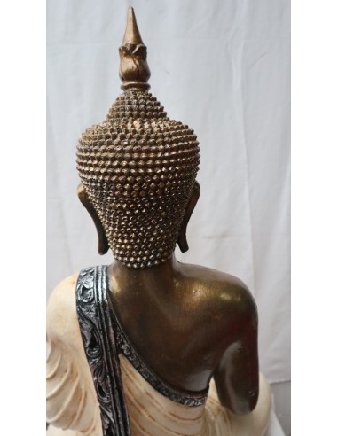 Buddha Thai in resina colorata veste bianca...