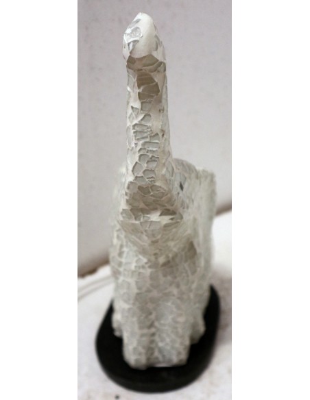 Lampada abatjour Elefante cm 12x10x30h in resina e mosaico bianco da tavolo