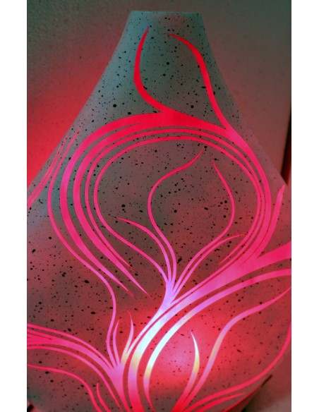 Lampada da tavolo abatjour in resina a bottiglia dipinta a mano bianca e rossa cm 35x10x44h