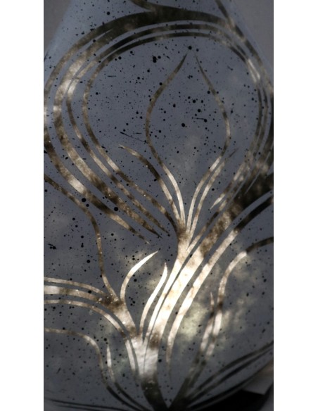 Lampada da tavolo abatjour in resina a bottiglia dipinta a mano bianca e nera cm 35x10x44h