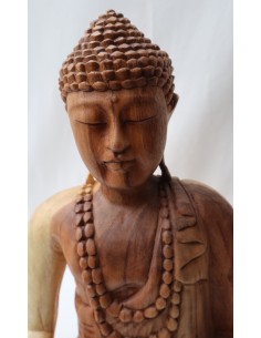 Buddha in legno di suar o noce indiano scultura color... 2