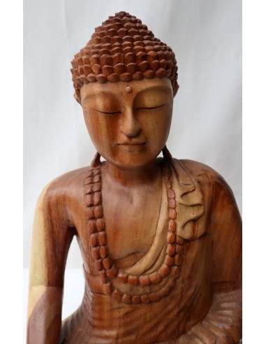 Buddha in legno di suar o noce indiano scultura...