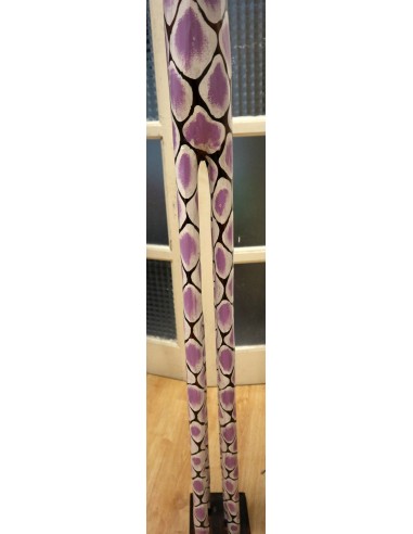 Giraffa in legno maculata bianco viola cm 200...