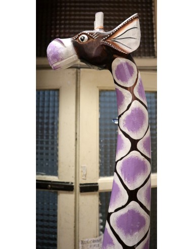 Giraffa in legno maculata bianco viola cm 200...