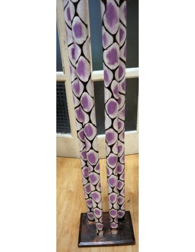 Giraffa in legno maculata bianco viola cm 200...