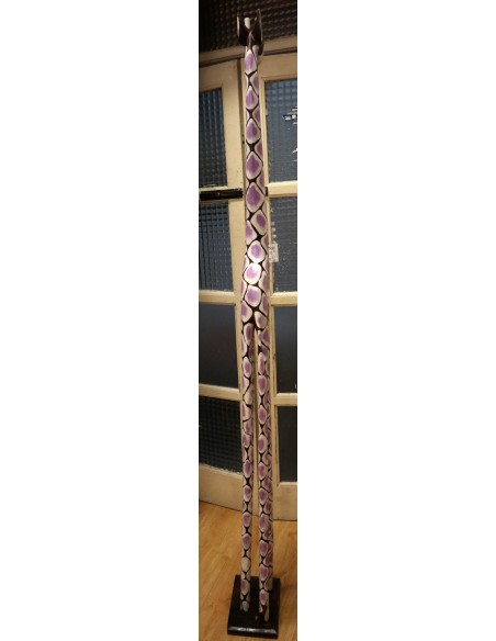Giraffa in legno maculata bianco viola cm 200 creata dipinta a mano
