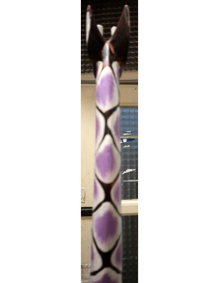 Giraffa in legno maculata bianco viola cm 200 creata dipinta a mano