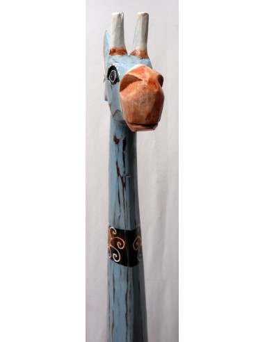 Giraffa in legno turchese cm 100 creata...