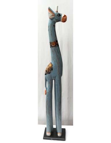 Giraffa in legno turchese cm 100 creata...