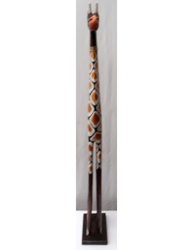 Giraffa in legno maculata bianco gialla e...