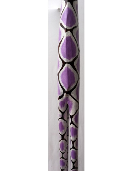 Giraffa in legno maculata bianco viola cm 150 creata dipinta a mano