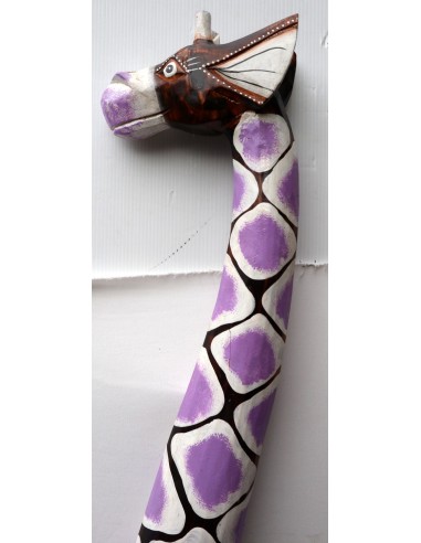 Giraffa in legno maculata bianco viola cm 150...
