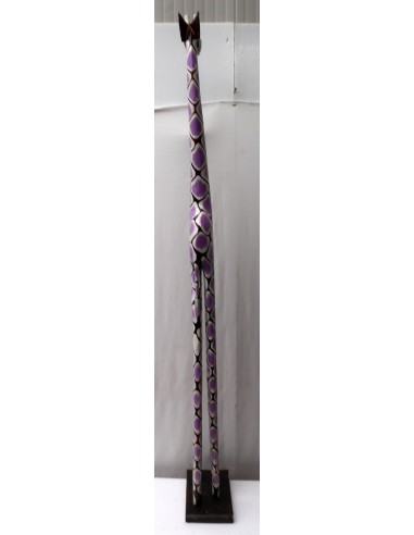 Giraffa in legno maculata bianco viola cm 150...