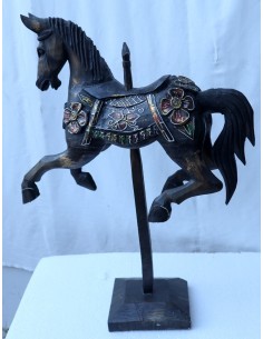 Cavallino beige nero venghè tipo giostra in legno cavallo... 2