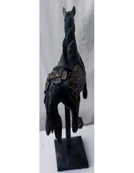 Cavallino beige nero venghè tipo giostra in legno cavallo creato dipinto a mano 42x10x50