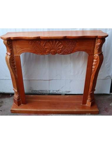 Cornice per camino in legno di mogano massello...