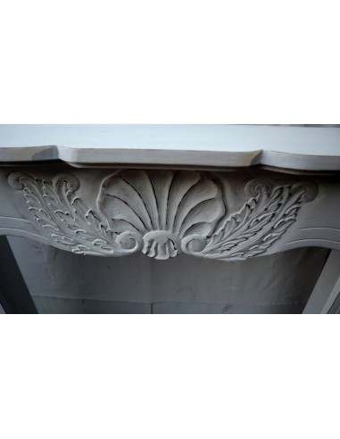 Cornice per camino in legno di mogano massello...