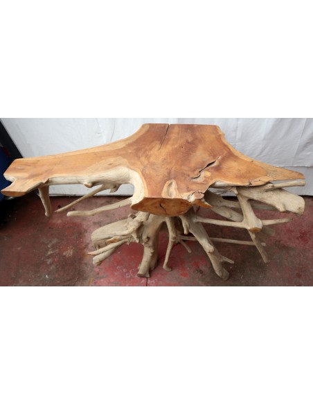 Consolle in radice di teak massello cm 121x45x78h root ingresso industrial
