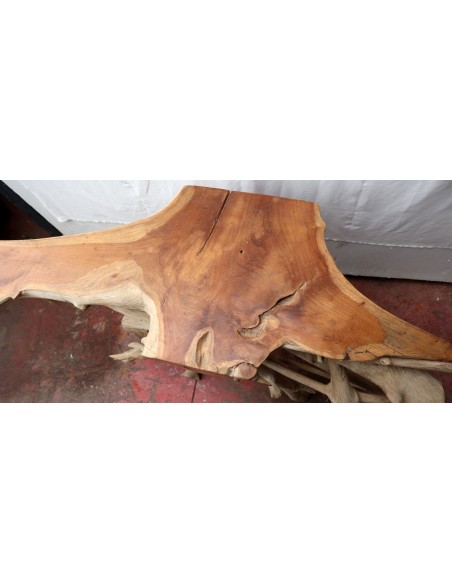 Consolle in radice di teak massello cm 121x45x78h root ingresso industrial