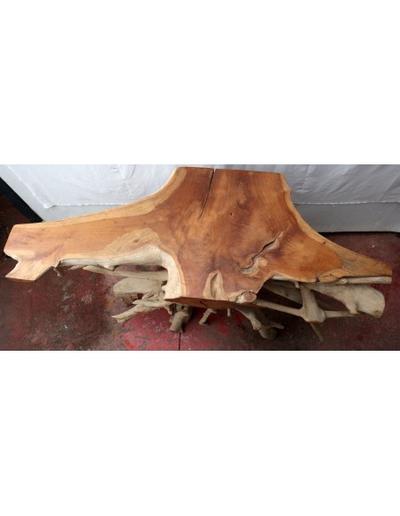 Consolle in radice di teak massello cm 121x45x78h root ingresso industrial