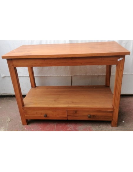 Mobile bagno in Teak massello color naturale cm 100x45x75h con cassetti e ripiano o porta Tv