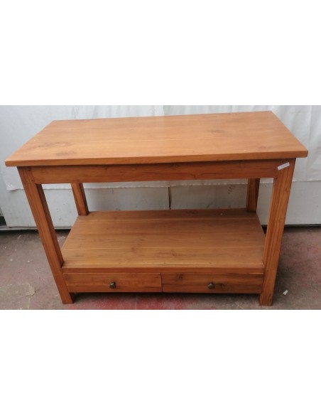 Mobile bagno in Teak massello color naturale cm 100x45x75h con cassetti e ripiano o porta Tv