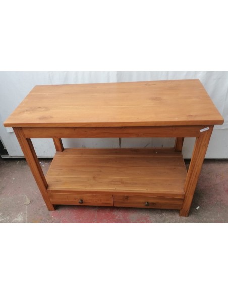 Mobile bagno in Teak massello color naturale cm 100x45x75h con cassetti e ripiano o porta Tv