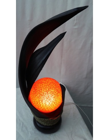 Lampada abatjour in foglie di cocco marrone...
