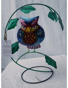 Porta candela a forma di Gufo in metallo creato e dipinto... 2