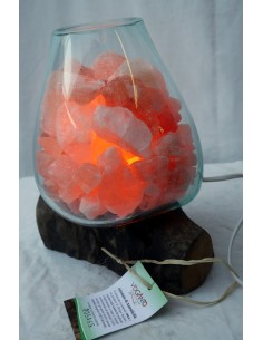 Lampada di sale irripetibile creata in vetro soffiato su...