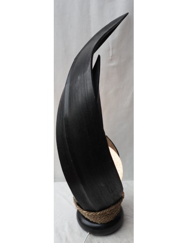 Lampada abatjour in foglie di cocco nere palla...