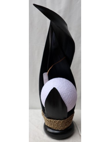 Lampada abatjour in foglie di cocco nere palla...