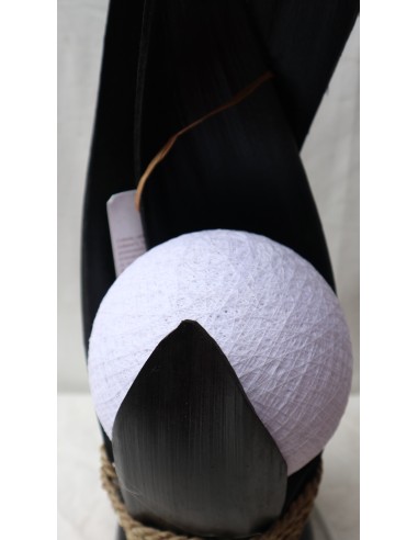 Lampada abatjour in foglie di cocco nere palla...