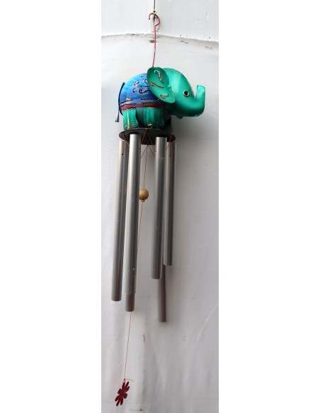Scaccia pensieri pendagli a vento in metallo a forma di elefante creata e dipinta a mano