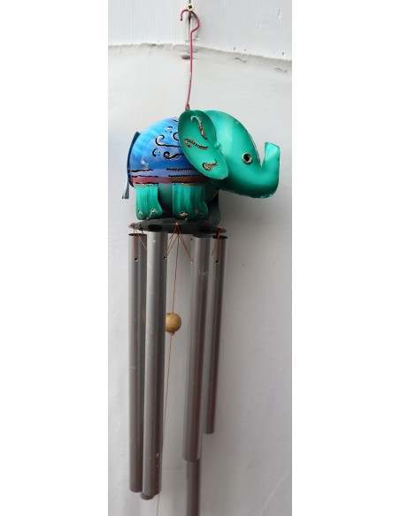 Scaccia pensieri pendagli a vento in metallo a forma di elefante creata e dipinta a mano