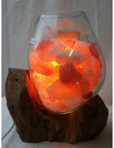 Lampada di sale irripetibile creata in vetro soffiato su...