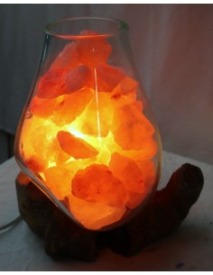 Lampada di sale irripetibile creata in vetro soffiato su...