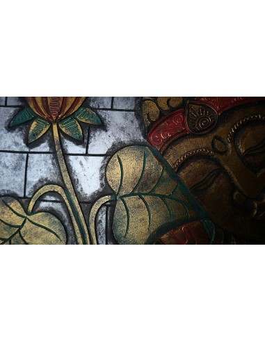 Baule cassapanca in legno di albesia con volto...