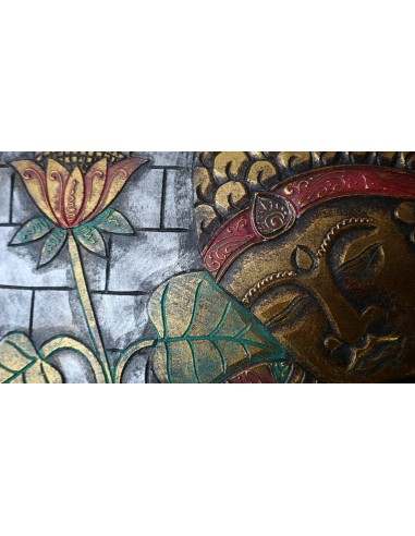 Baule cassapanca in legno di albesia con volto...